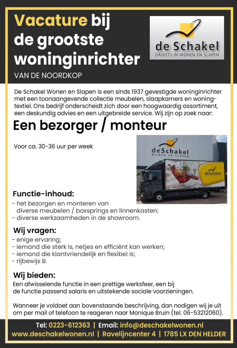 2025 juli vacature bezorger