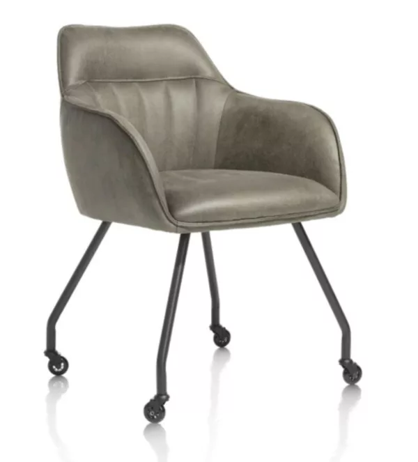 Jonas armstoel olive op wiel.