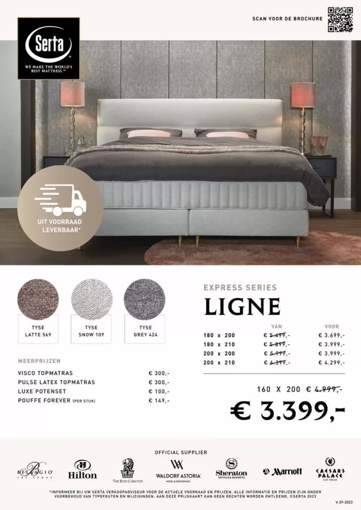 Serta actie Ligne