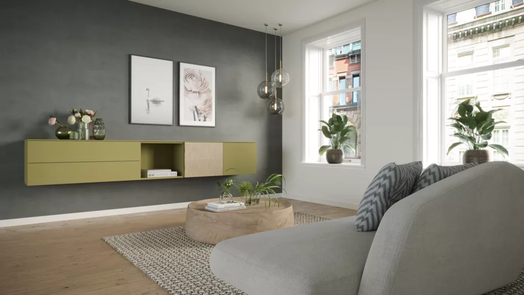 Slim 560 Smoothie Green + Fibrapan Fuji ( Antraciet muur)